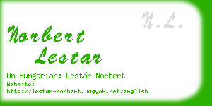 norbert lestar business card