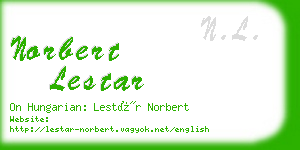 norbert lestar business card